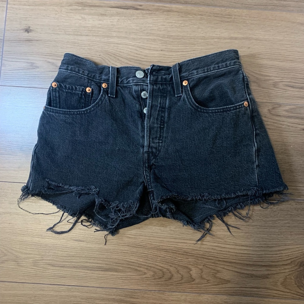 levi's black 501 jean shorts